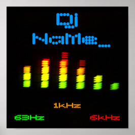 Dj Lägg till ditt namn Anpassningsbar Equalizer Pu Poster