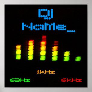 Dj Lägg till ditt namn Anpassningsbar Equalizer Pu Poster