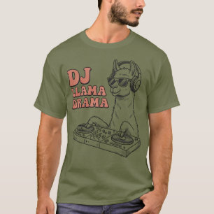 DJ Lama Drama Rolig Tecknad Film T Shirt