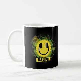 Dj Life Music Techno och Klubb Party Rave Festival Kaffemugg