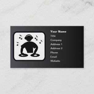 DJ Logotyp Anpassade Black Visitkort