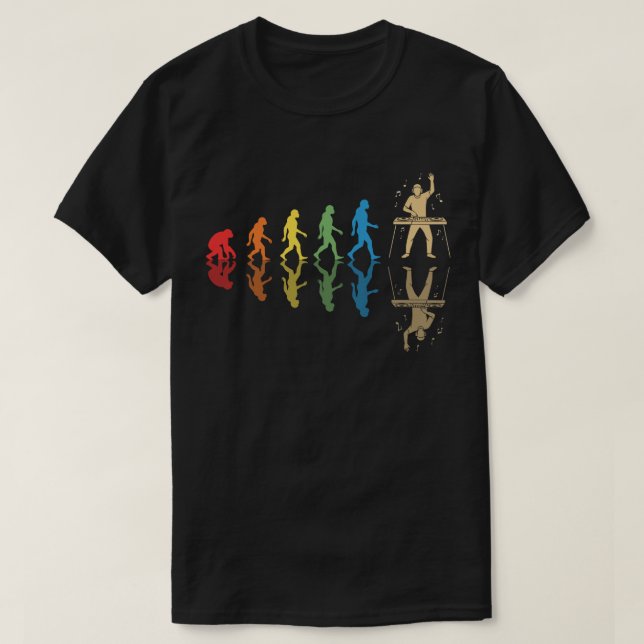 DJ Man Evolution| Skivspelare Humor Grafisk Tee (Design framsida)