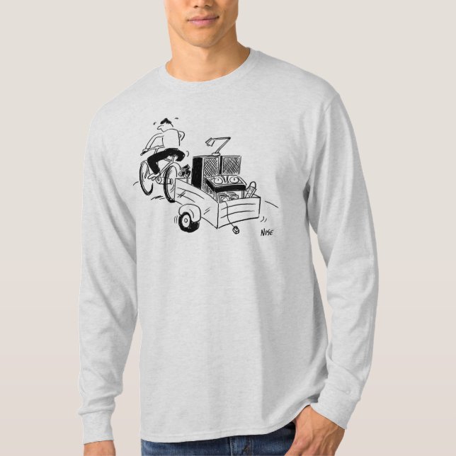 DJ Mobile Disco Record Player-Tecknad T Shirt (Framsida)