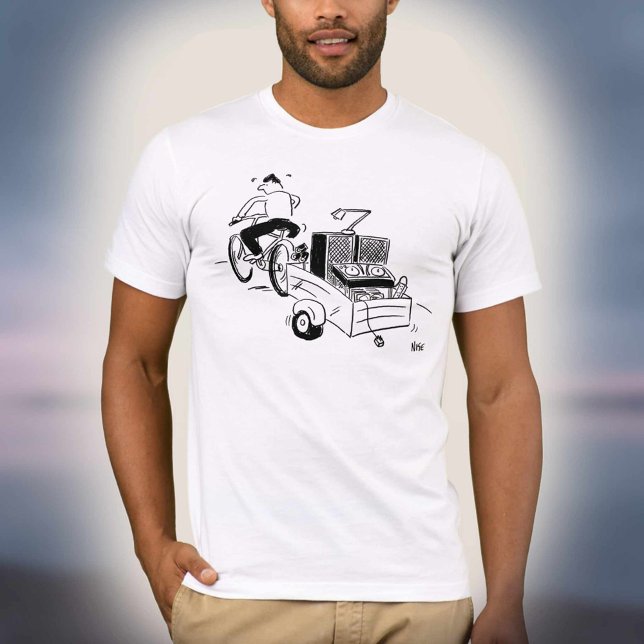 DJ Mobile Disco Record Player-Tecknad T Shirt (Skapare uppladdad)