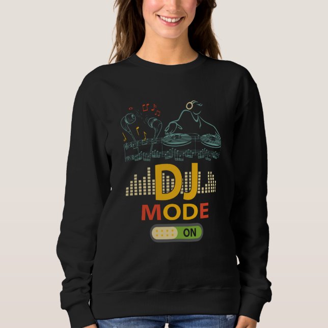 DJ Mode ON Music Club Party Dance Disco Studio Lig T Shirt (Framsida)