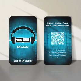 DJ Modern Himlar Blue-Affärskort med QR-kod Visitkort