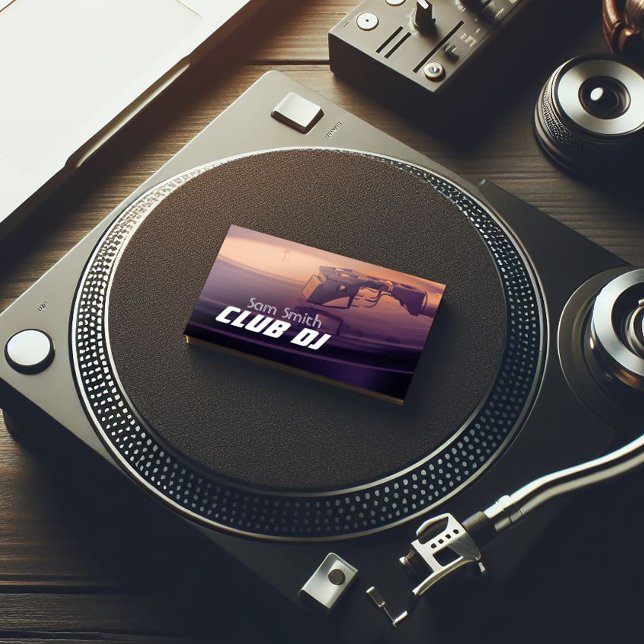 DJ Modern Metalic Snyggt Vinyl Recder Mixer Visitkort (Skapare uppladdad)