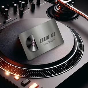 DJ Modern Metalic Snyggt Vinyl Recder Mixer Visitkort