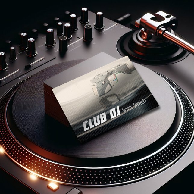 DJ Modern Metalic Snyggt Vinyl Recder Mixer Visitkort (Skapare uppladdad)