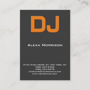 DJ Modern professionell grått orange Visitkort