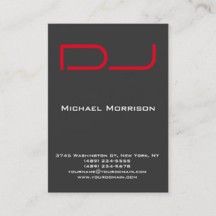 DJ Modern professionell grått red Visitkort