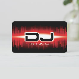 DJ Modern Red Affärskort Visitkort