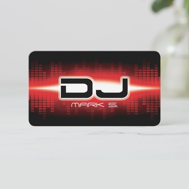 DJ Modern Red Affärskort Visitkort (Skapare uppladdad)