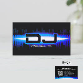 DJ Modern Royal Blue-Affärskort med QR-kod Visitkort
