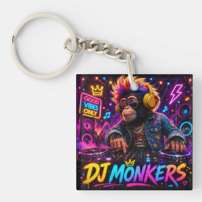 DJ MONKERS DUBBELSIDIG NYCKELRING (Framsidan)