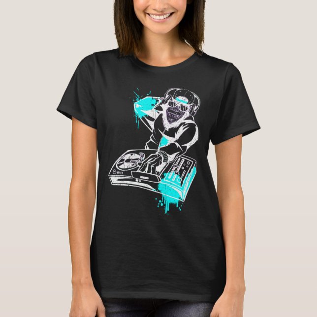 DJ Monkey Music Party Roligt Sunglasses Monkey Hea T Shirt (Framsida)