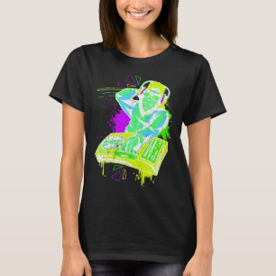 DJ Monkey Music Party Roligt Sunglasses Monkey Hea T Shirt