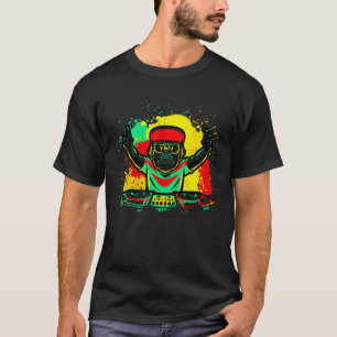 DJ Monkey Music Party Roligt Sunglasses Monkey Hea T Shirt