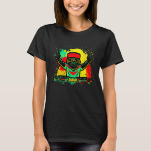 DJ Monkey Music Party Roligt Sunglasses Monkey Hea T Shirt
