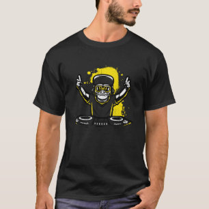 DJ Monkey Music Party Roligt Sunglasses Roligt Dan T Shirt