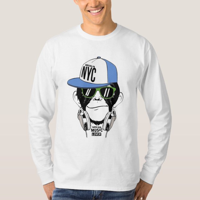 DJ MONKEY rolig apa  T Shirt (Framsida)