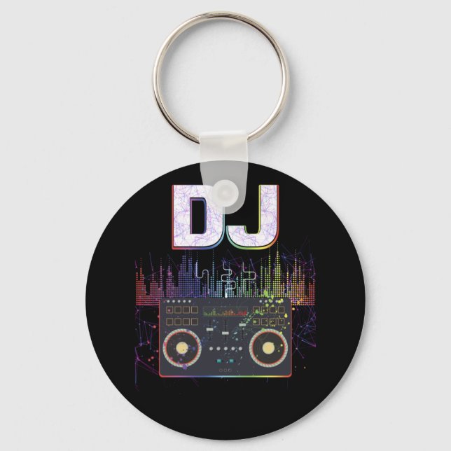Dj Music Älskare Music Player Ljud Coola Nyckelring (Framsida)