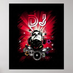 Dj Music Älskare Music Player Ljud Coola Poster