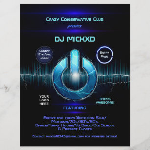 DJ Music and Dance Gig Reklamblad