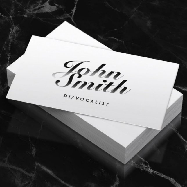 DJ Music Classy CalliGraph fet text enkel Visitkort (Skapare uppladdad)