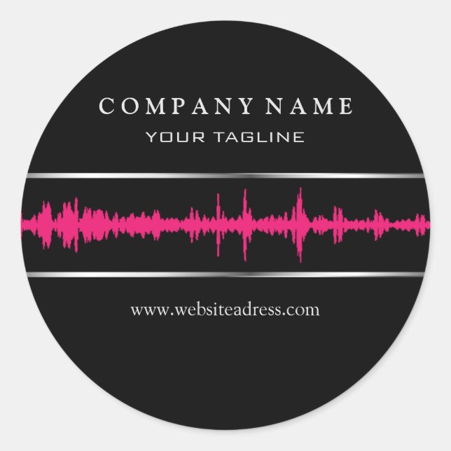 DJ/Music-etikett Runt Klistermärke (Framsida)