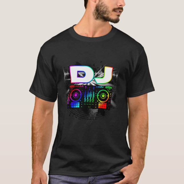 Dj Music Music Player Ljud T Shirt (Framsida)