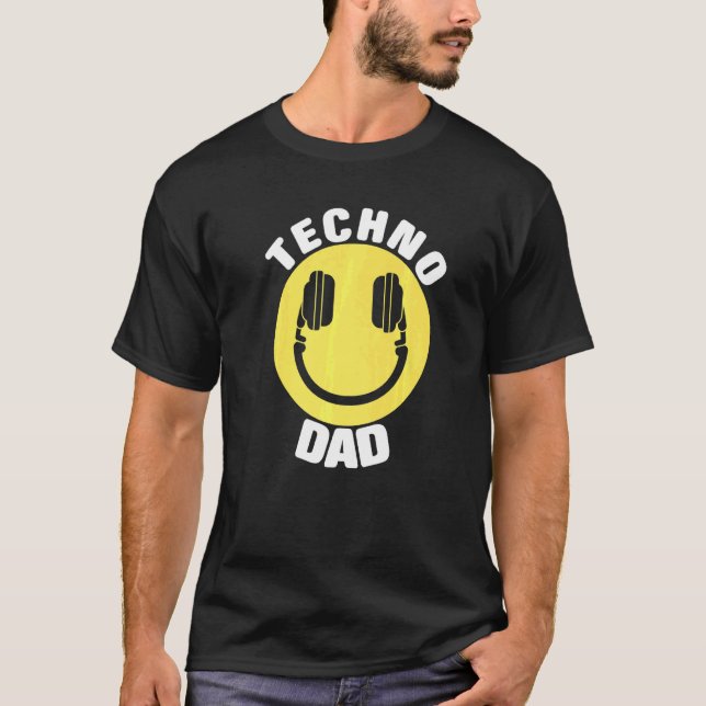 Dj Music Techno Pappa T Shirt (Framsida)