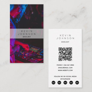 DJ Musician Deejay Photo Social Media Modern Visitkort