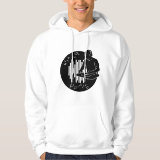 DJ-musik Siluett Svart och Vitt Konstverk Hoodie
