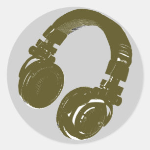 DJ-musikhörlurar Runt Klistermärke