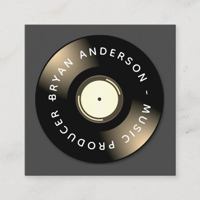 Dj - Musikproducent Fyrkantigt Visitkort (Framsida)