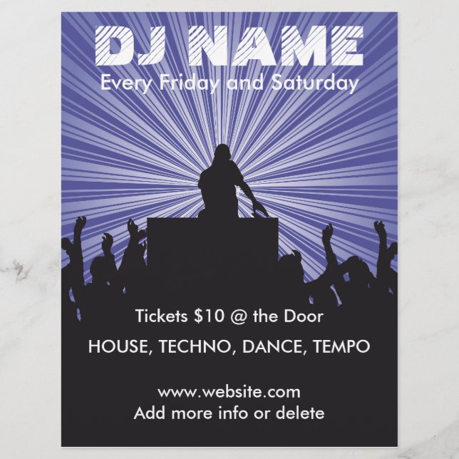 DJ Namn 2 Music Flyer (Framsidan)