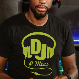 DJ namn hörlursgrön grafik t-shirt