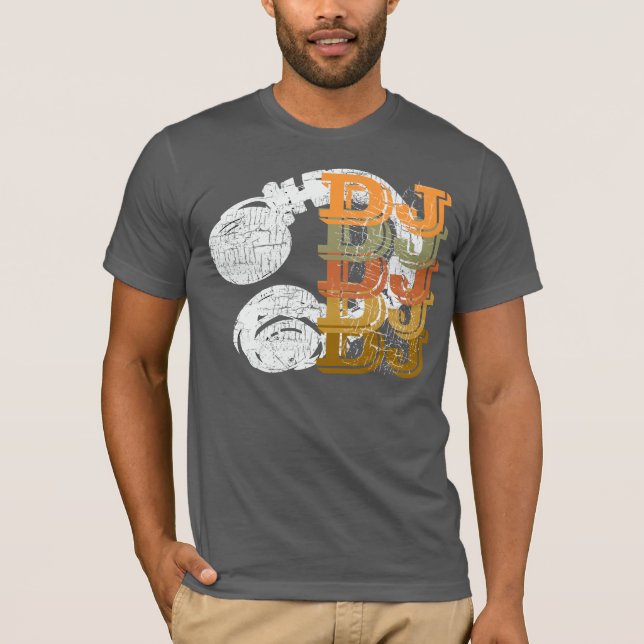 DJ och hörlurar Tee Shirt (Framsida)