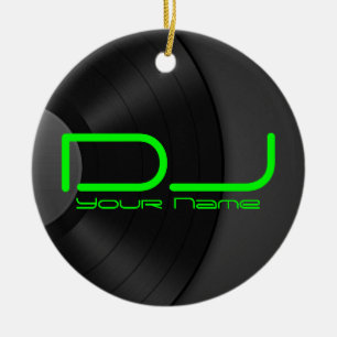 DJ Ornament med vinylbakgrund
