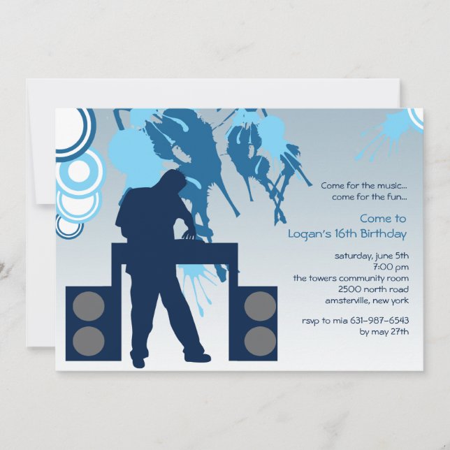 DJ på arbetsinbjudan Inbjudningar (Framsida)