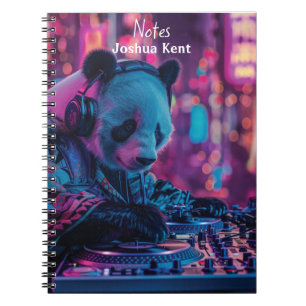 DJ Panda med hörlurar Anteckningsbok