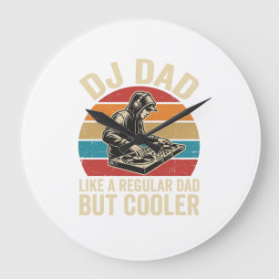 DJ Pappa Men Coolare Vintage Solnedgång Vektor Des Stor Klocka