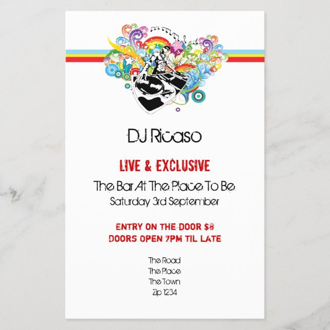 DJ Party Flygblad (Framsidan)