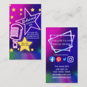 DJ party planner glow stick disco karaoke klubb Visitkort