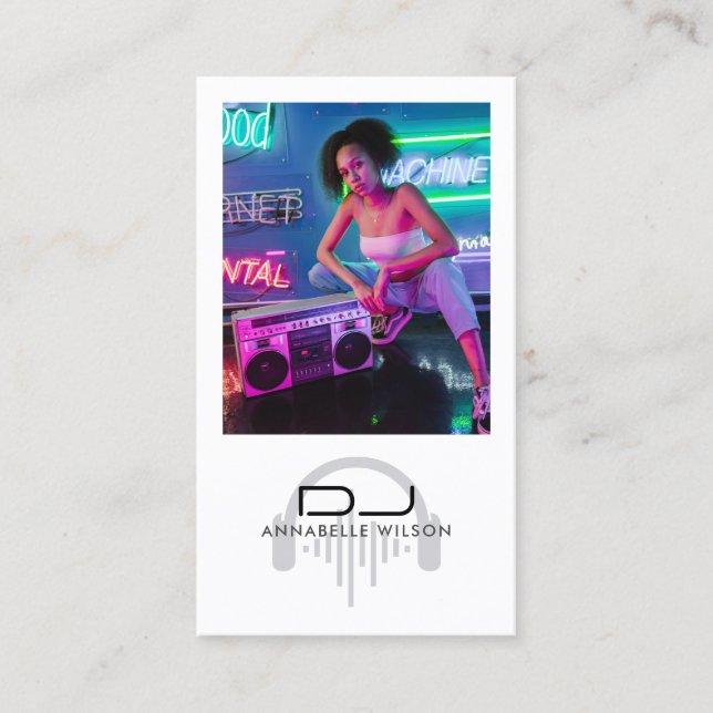DJ Photo Modern Music Affärskort Visitkort (Framsida)