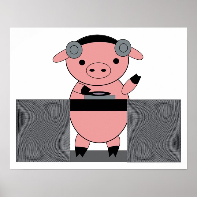 DJ Piggy Gris Poster (Framsidan)