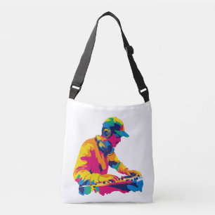 DJ Porträtt Illustration Vattenfärg Måleri Axelväska