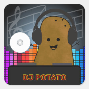 DJ-potatis anpassad Fyrkantigt Klistermärke
