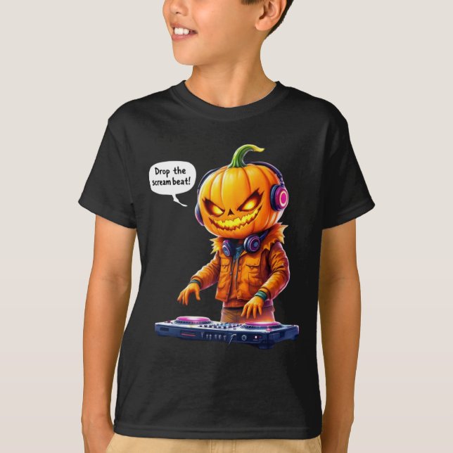 DJ pumpkin, Halloween, författare Natasha Us T Shirt (Framsida)